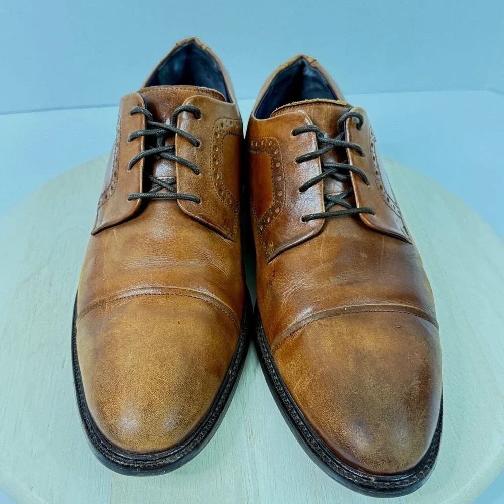 Cole Haan Mens Dress Shoes Buckland Cap Toe Size 12 M Oxford Brown Leather Shoes